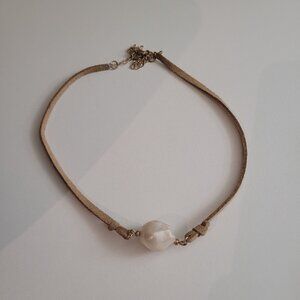 Single Pearl Choker Cord Necklace